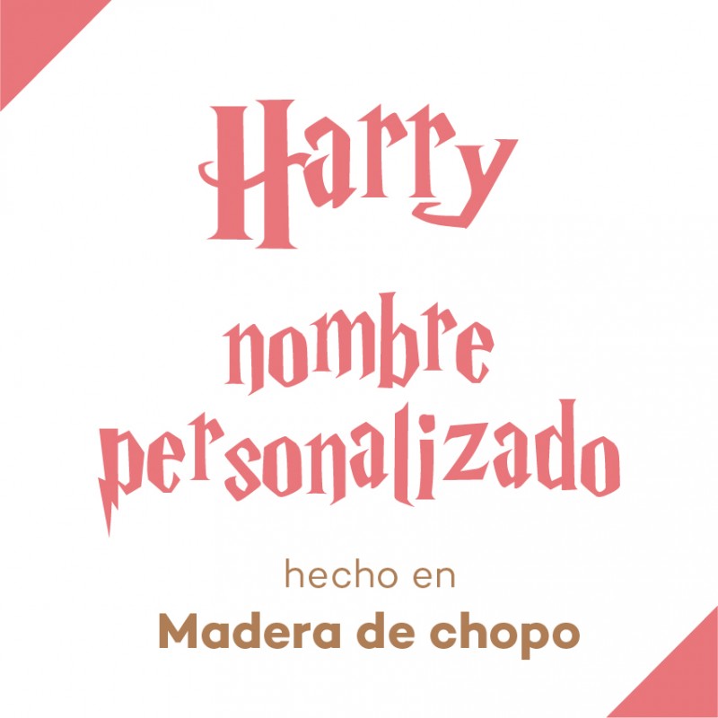 Harry tipografía nombre personalizado en Madera de Chopo